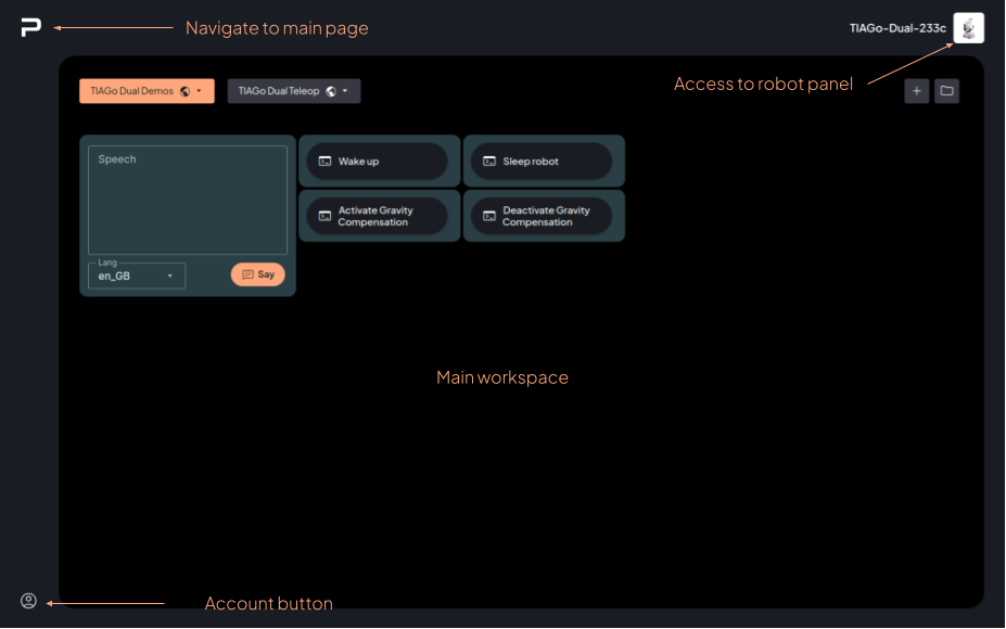WebGUI main interface